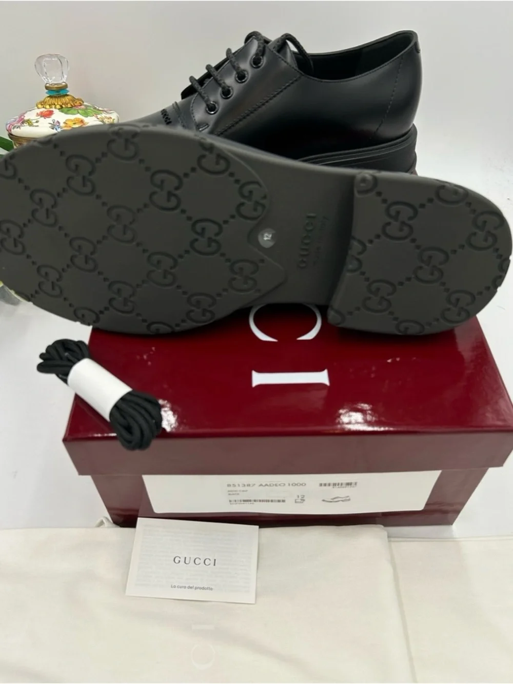 Gucci Leather lace up, Derby shoes size 12 fits 13 US made in Italy